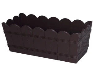 Doniczka podłużna Form-Plastic 40 cm brązowa imitacja drewna