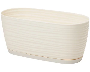 Doniczka owalna kremowa 26,7 cm Form-Plastic Sahara Petit