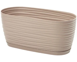 Doniczka owalna beżowa 31,5 cm Form-Plastic Sahara Petit