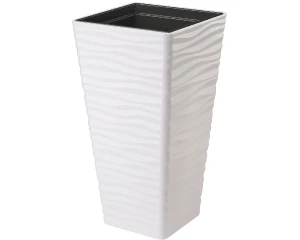 Wysoka donica do ogrodu biała 64 cm Sahara Dunes Slim