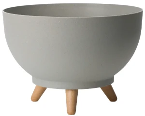 Doniczka na nóżkach platyna 24 cm Form-Plastic Satina Eco Wood
