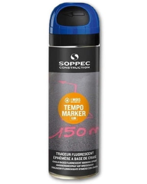 Spray fluorescencyjny Tempo Marker 500ml tymczasowy niebieski Soppec