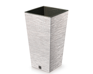 Donica wysoka z wkładem biała 11 l Furu Square Eco Wood