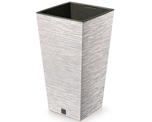Donica kwadratowa z wkładem biała 35 l Furu Square Eco Wood
