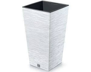 Doniczka wysoka biała 45cm Furu Square Prosperplast
