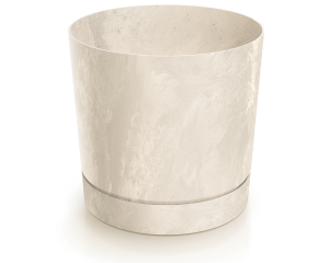 Doniczka z podstawką 35 l kremowa Tubo Beton Effect