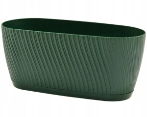 Doniczka podłużna z podstawką zielona 27 cm Form-Plastic Mika