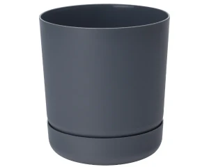 Doniczka okrągła Form-Plastic antracyt 20 cm Satina Eco Sleek