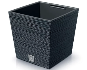 Doniczka kwadratowa antracyt 24 cm Furu Square Prosperplast