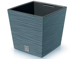 Doniczka kwadratowa Prosperplast niebieska 24 cm Furu Square