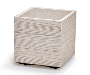 Doniczka kwadratowa biała 28,8 cm Prosperplast Madera ECO Wood
