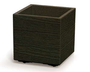Kwadratowa doniczka imitująca drewno 28,8 cm Kawowa Madera ECO Wood