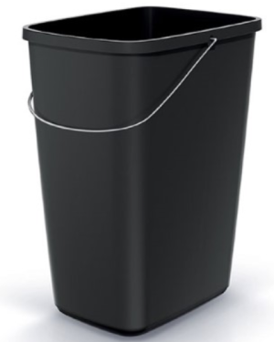 Kosz na śmieci otwarty z rączką czarny 12 litrów Compacta Q Basic