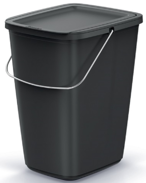 Kosz na odpady z pokrywą i rączką czarny 9 litrów Compacta Q Basic