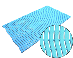 Mata basenowa higieniczna 58 cm x 1mb Wave Pastel Blue