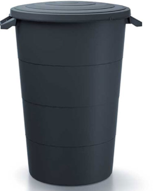 Kosz na odpady z pokrywą 120 litrów czarny Smooth