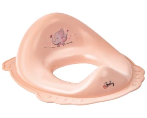 Nakładka na toaletę z gumkami antypoślizgowymi różowa słonik
