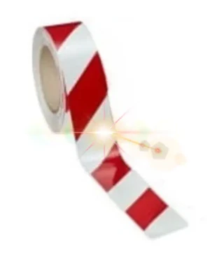 Taśma odblaskowa samoprzylepna 5 cm x 5 m biało-czerwona