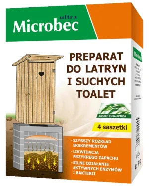 Preparat do latryn i suchych toalet 4x30 g eukaliptus Microbec