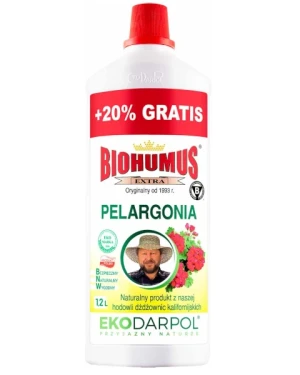 Nawóz naturalny do pelargonii 1 litr Biohumus Extra 20% gratis