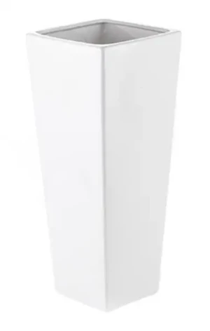 Wazon ceramiczny biały wysoki Kwadrat