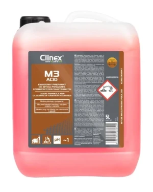 Płyn do mycia posadzek i pomieszczeń sanitarnych 5 litrów M3Acid Clinex