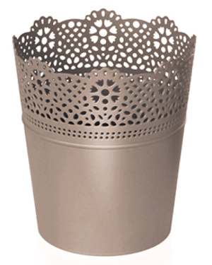 Osłonka na doniczkę mocca 15,5 cm Prosperplast Lace ażurowa