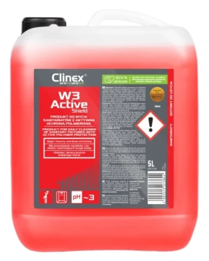 Płyn do mycia pomieszczeń sanitarnych 5 litrów W3 Active Shield Clinex