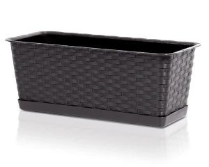 Skrzynka na balkon brązowa 39 cm Ratolla Case P