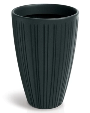 Donica dekoracyjna czarna 40 cm Fero Round High Ethick