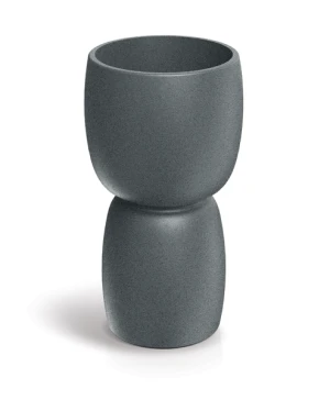 Doniczka wysoka szara ciemna 30 cm Duala Round Slim Ethick