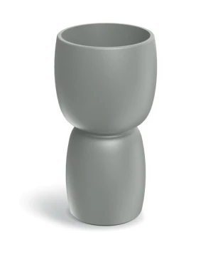 Doniczka wysoka szara jasna 30 cm Duala Round Slim Ethick