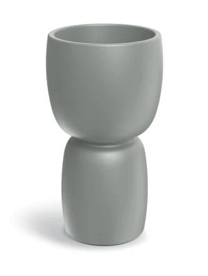 Donica wysoka szara jasna 40 cm Duala Round Slim Ethick