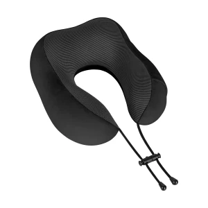 Poduszka turystyczna rogal z pianki memory czarna Rebel