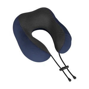 Poduszka pod szyję rogal z pianki memory niebieska Rebel