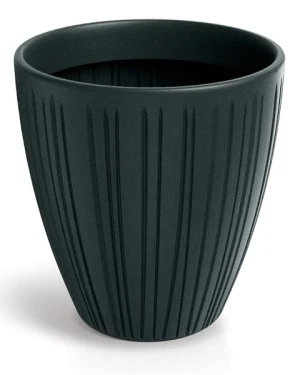 Donica ozdobna czarna 48 cm Fero Round Midl