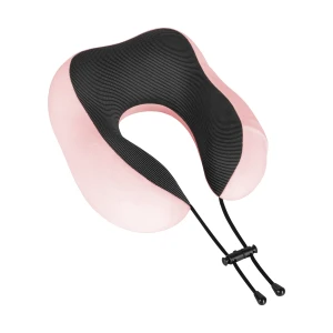 Poduszka rogal na szyję z pianki memory różowa Rebel