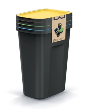 Kosze na śmieci z pokrywą 4 x 35 litrów czarny Compacta Q Plus