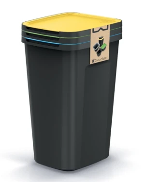 Kosze na śmieci z pokrywą 3 x 50 litrów czarny Compacta Q Plus