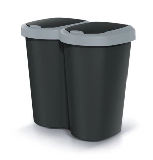 Pojemnik na śmieci 40 litrów szary / czarny Compacta B Duo Keden