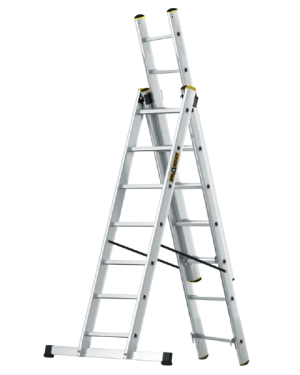 Drabina aluminiowa 3-elementowa 3 x 7 szczebli wielofunkcyjna