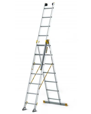 Drabina aluminiowa 3‑elementowa 3×7 szczebli Max Drabest