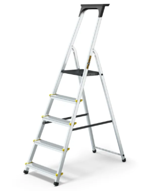 Drabina aluminiowa 5-stopniowa z półką 150 kg Drabest