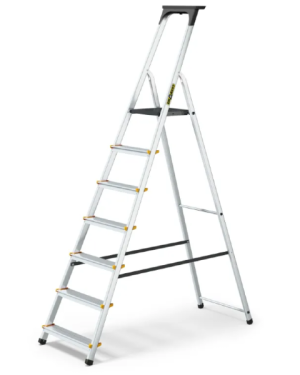 Drabina aluminiowa 7-stopniowa z półką 150 kg Drabest