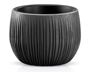 Doniczka kulista z wkładem 1,4L czarna Beton Bowl Prosperplast