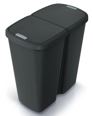 Kosz na śmieci podwojny 45 litrów czarny Compacta Q Duo