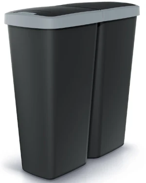 Kosz na śmieci podwójny 50 l czarny Compacta Q Duo