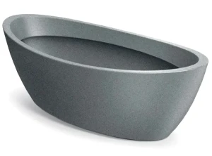 Donica duża owalna szara 60 x 28 cm Aria Oval Ethick