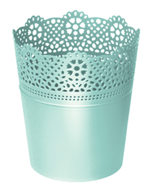 Osłonka na doniczkę ażurowa pistacja 13 cm Prosperplast Lace