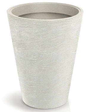 Donica wysoka 48 cm kremowa Tubra Round Midl